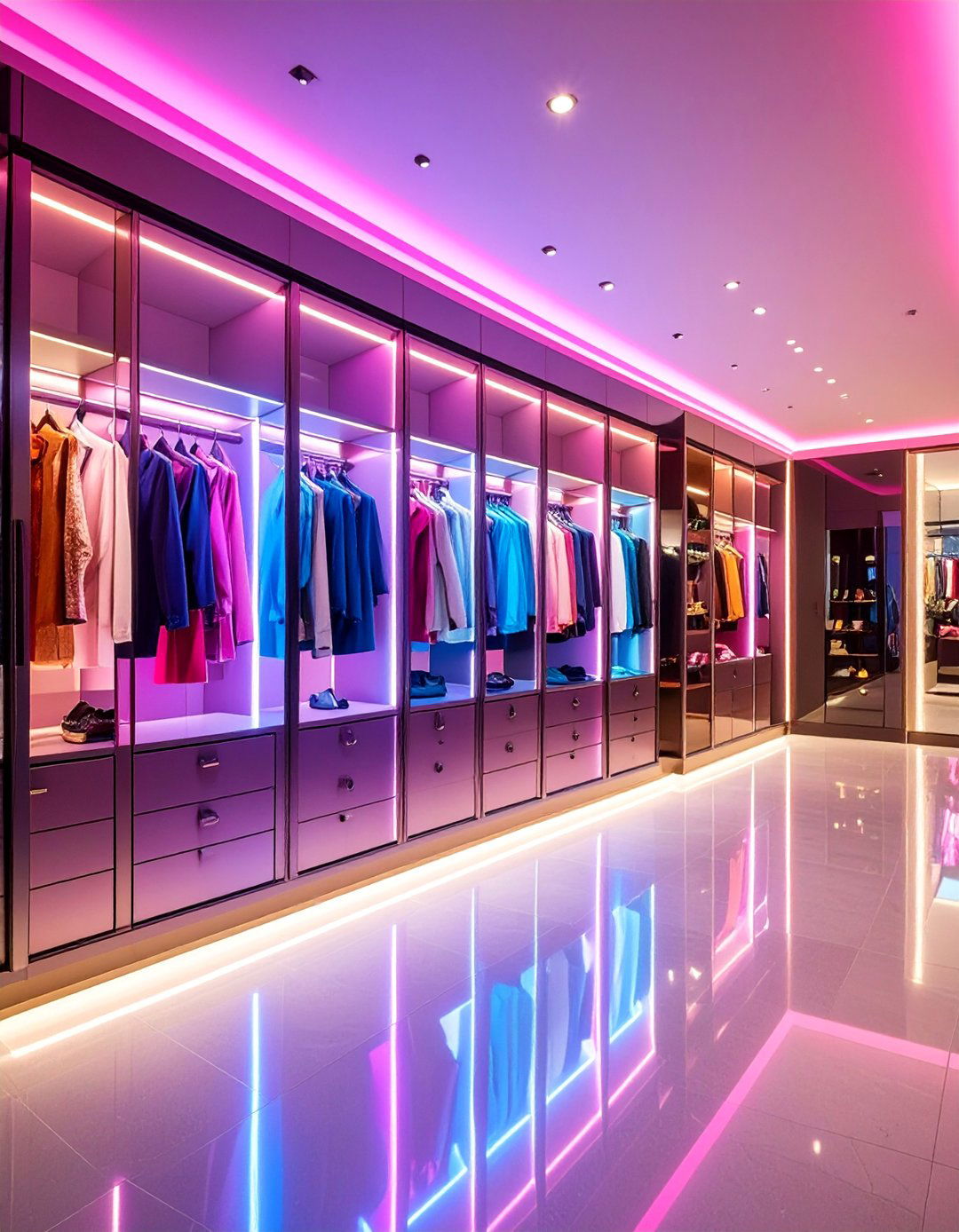 LED Lit Display Cabinet Dressing Room - 25 Small Dressing Room Ideas