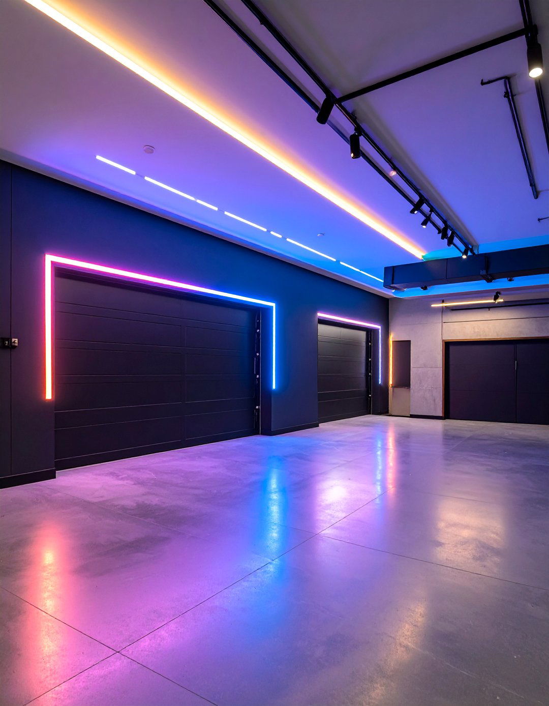 LED Strip Accent Lighting Wall - 25 Garage Wall Ideas