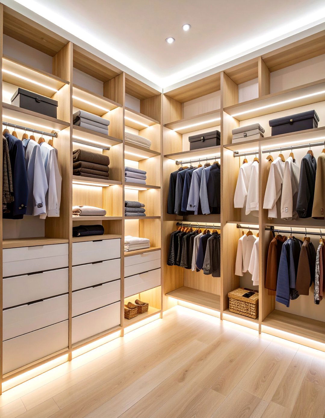 LED Strip Lights Under Shelving - 25 Closet Lighting Ideas