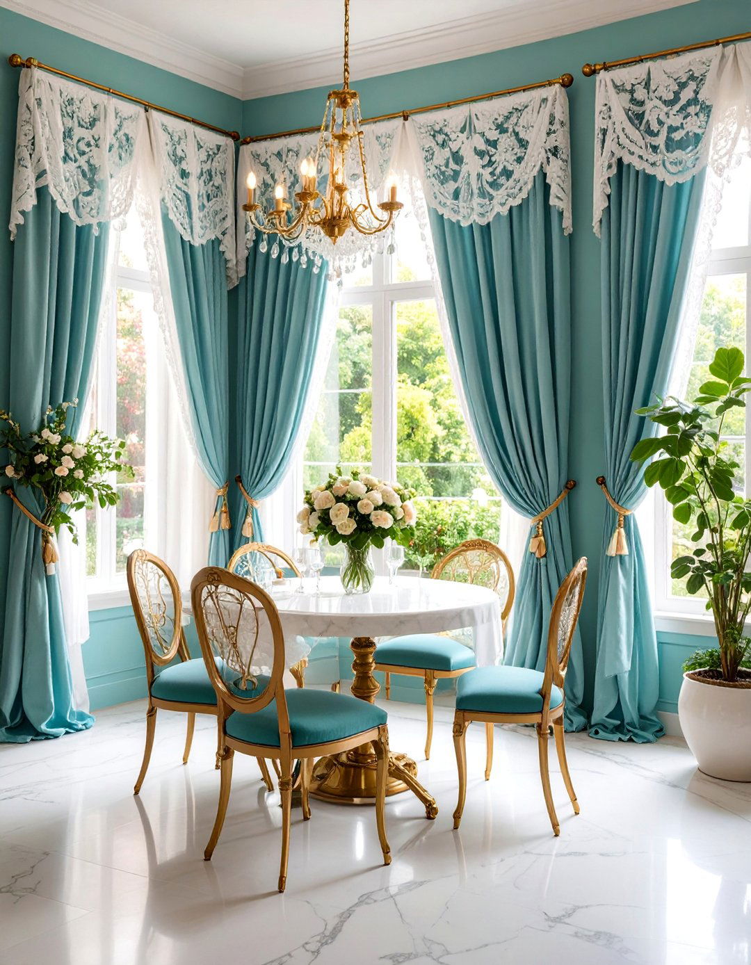 Lace Cafe Dining Room Curtain Vintage Touch - 25 Dining Room Curtain Ideas