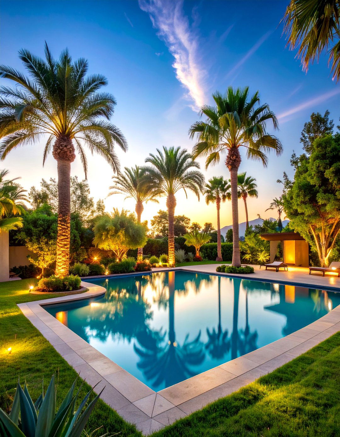 Landscape Uplighting for Pool Surround Gardens - 25 Pool Lighting Ideas
