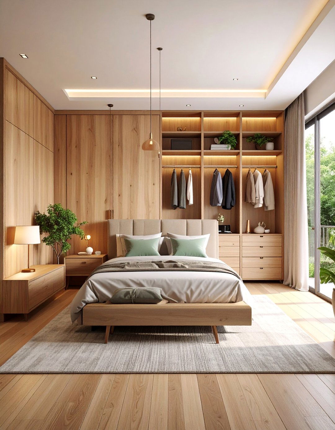 Large Bedroom with Integrated Walk In Closet and Dressing Area - 25 Large Bedroom Design Ideas