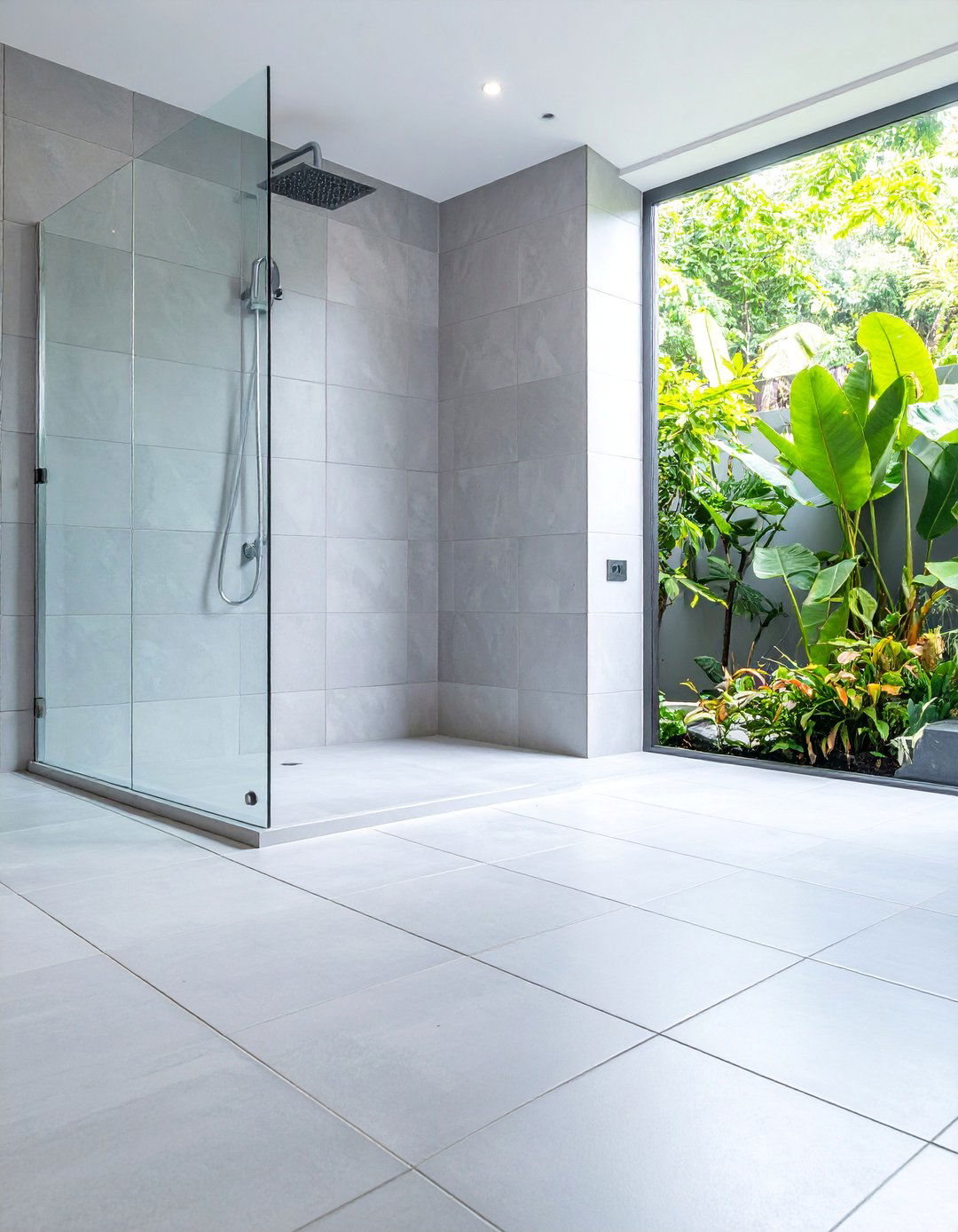 Large Format Porcelain Shower Floor Tiles - 25 Shower Floor Tile Ideas