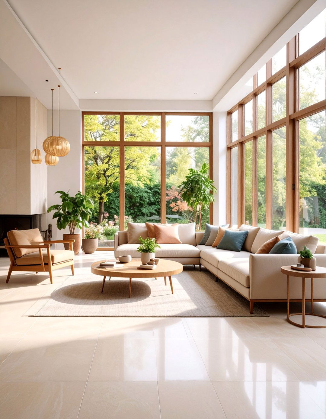 Large Format Porcelain Sunroom Tiles - 25 Sunroom Tile Floor Ideas