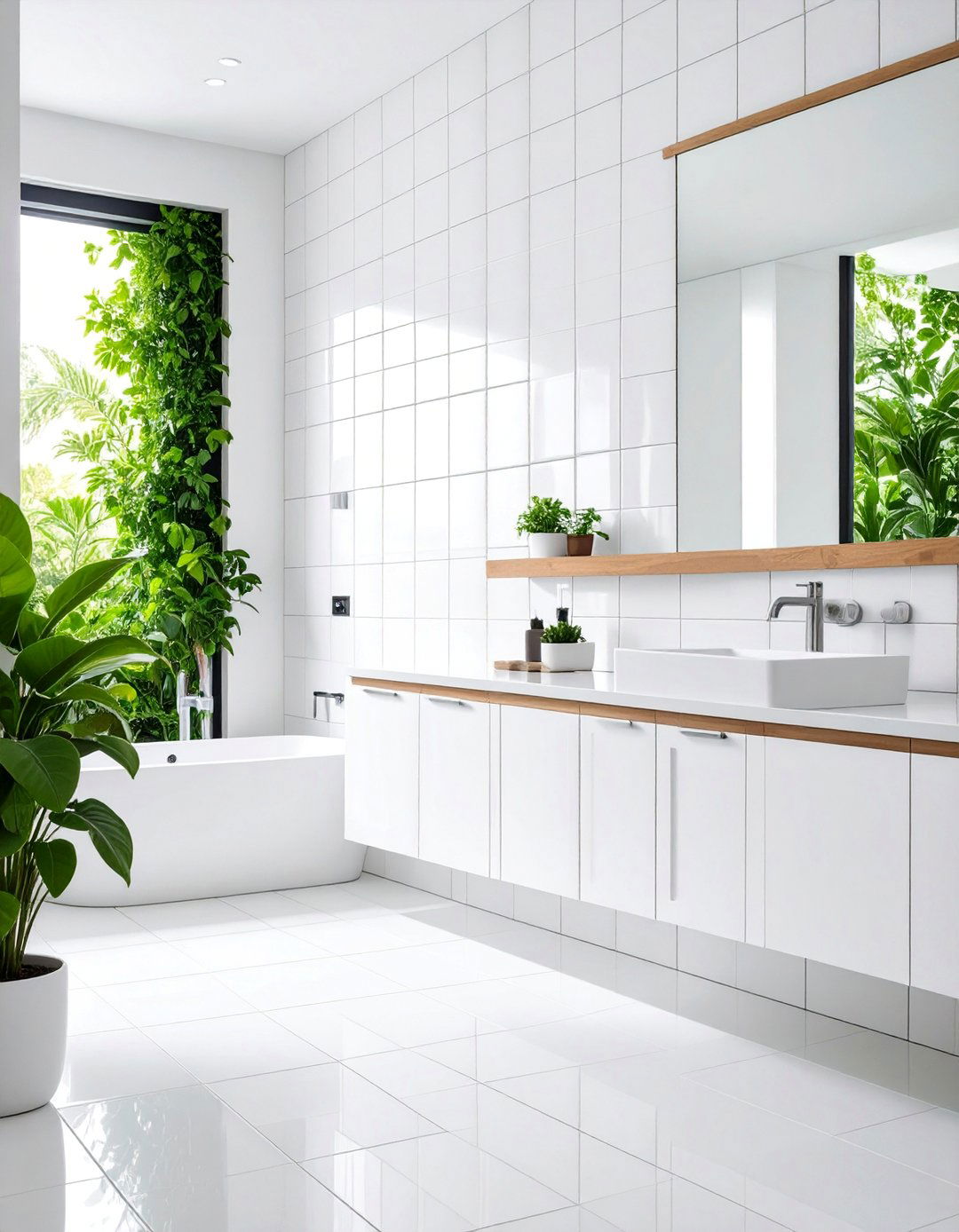 Large Format Subway Tile in Vertical Installation - 25 Elegant Bathroom Decor Ideas