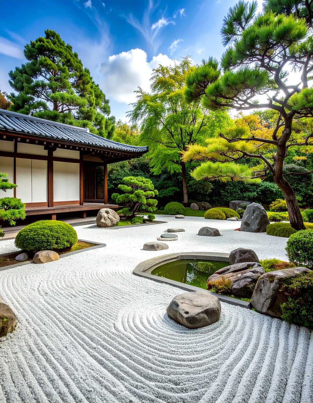 Large Square Concrete Slab Zen Courtyard Walkway - 25 Concrete Walkway Ideas