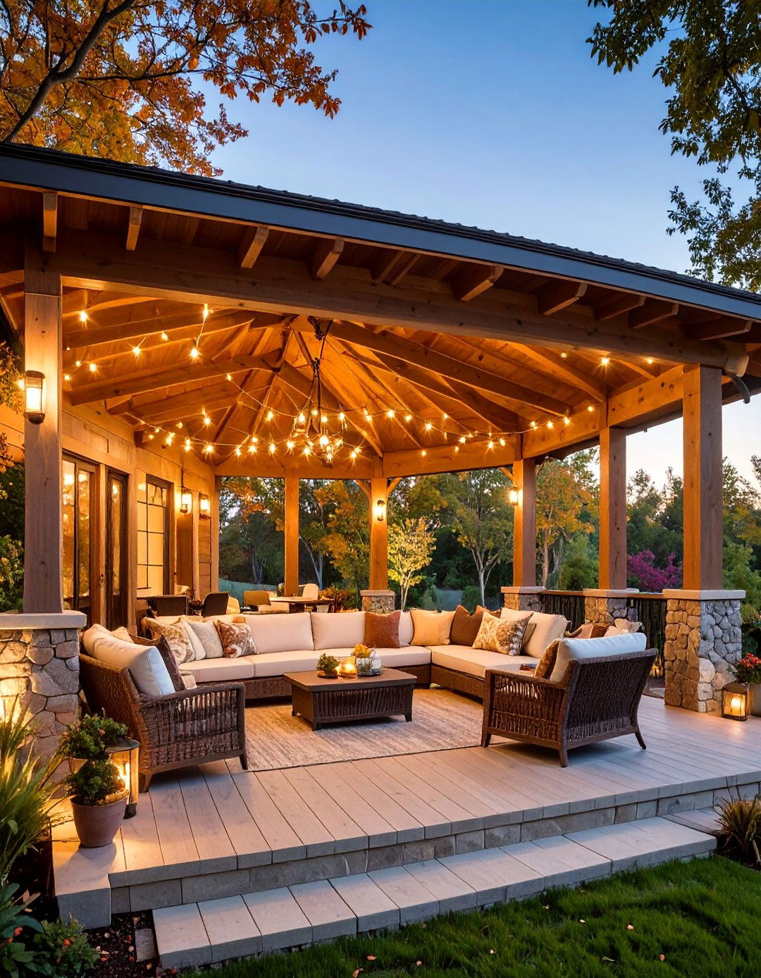 Large Wraparound Shed Roof Porch for Grand Homes - 25 Shed Roof Porch Design Ideas