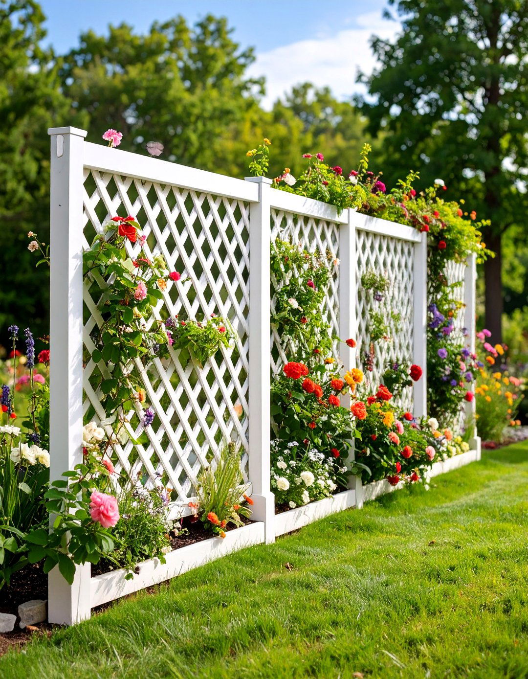 Lattice Trellis Living Screen - 25 Backyard Privacy Ideas