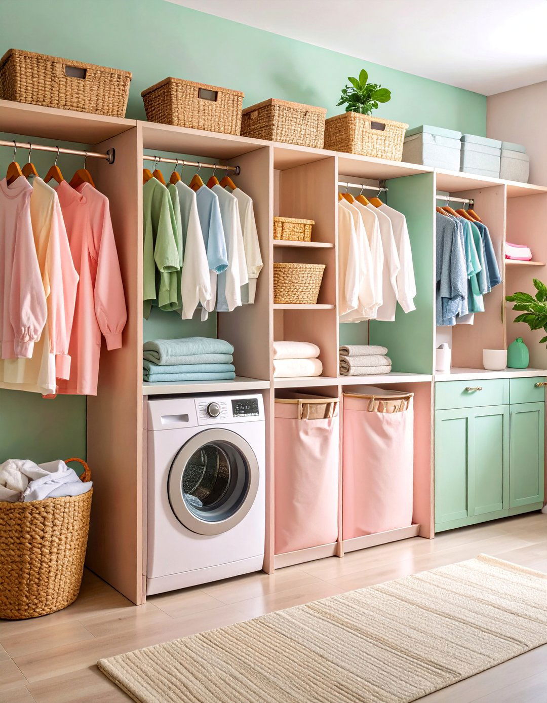 Laundry Closet with Built in Hamper System - 25 Laundry Closet Ideas