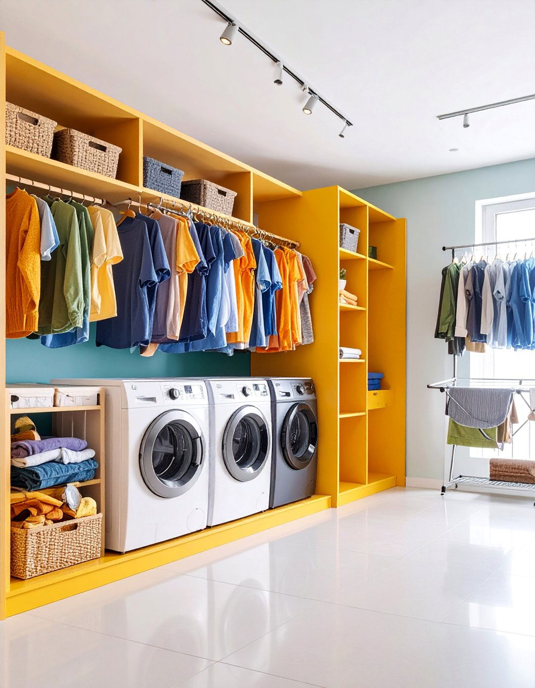 Laundry Closet with Integrated Drying Rack System - 25 Laundry Closet Ideas