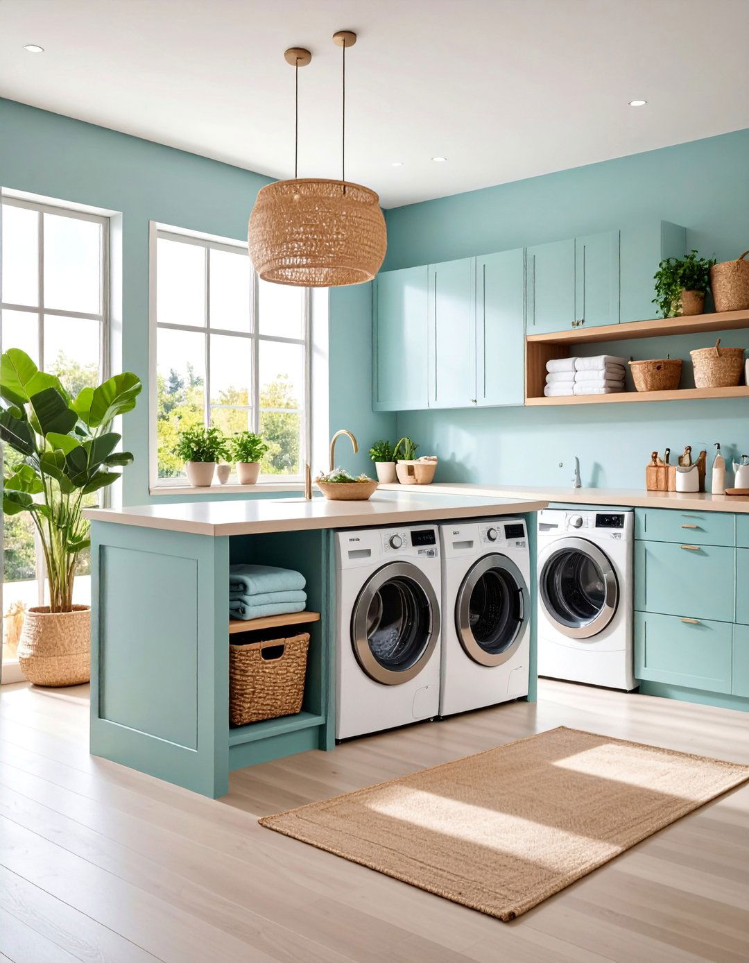 Laundry Room Island with Storage - 25 Laundry Basket Storage Ideas