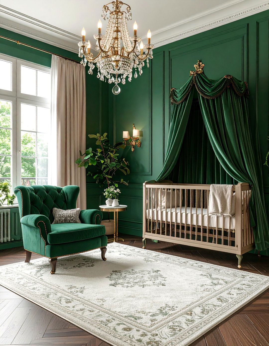 Laurel Green Nursery with Luxe Traditional Elegance - 25 Green Nursery Ideas