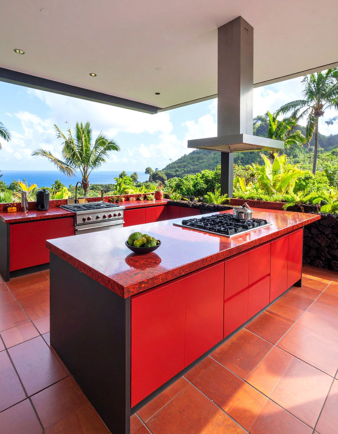 Lava Stone with Vibrant Enamel Coatings - 25 Types of Outdoor Kitchen Countertops