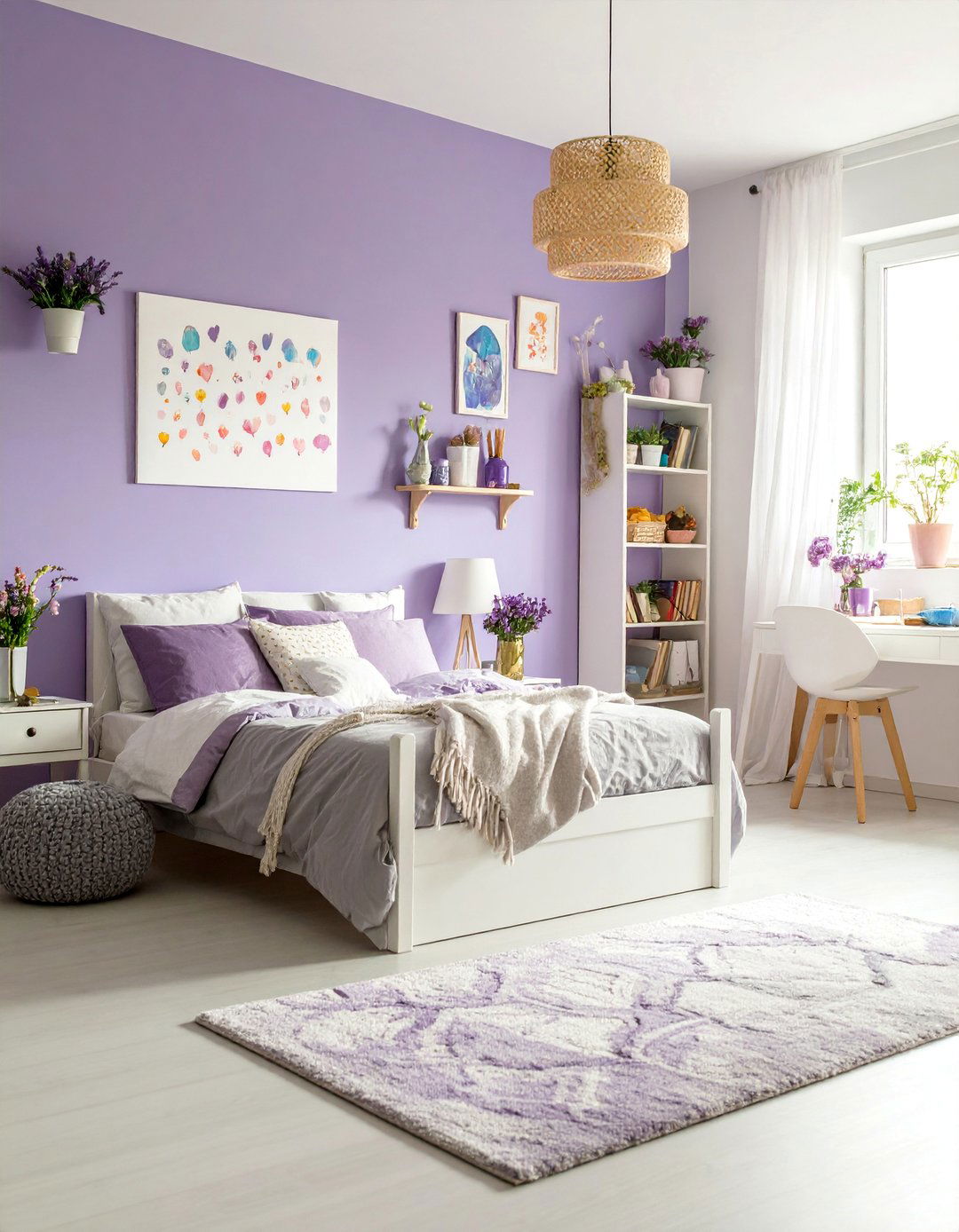Lavender Boys Room with Artistic Expression Theme - 25 Boys Room Paint Ideas