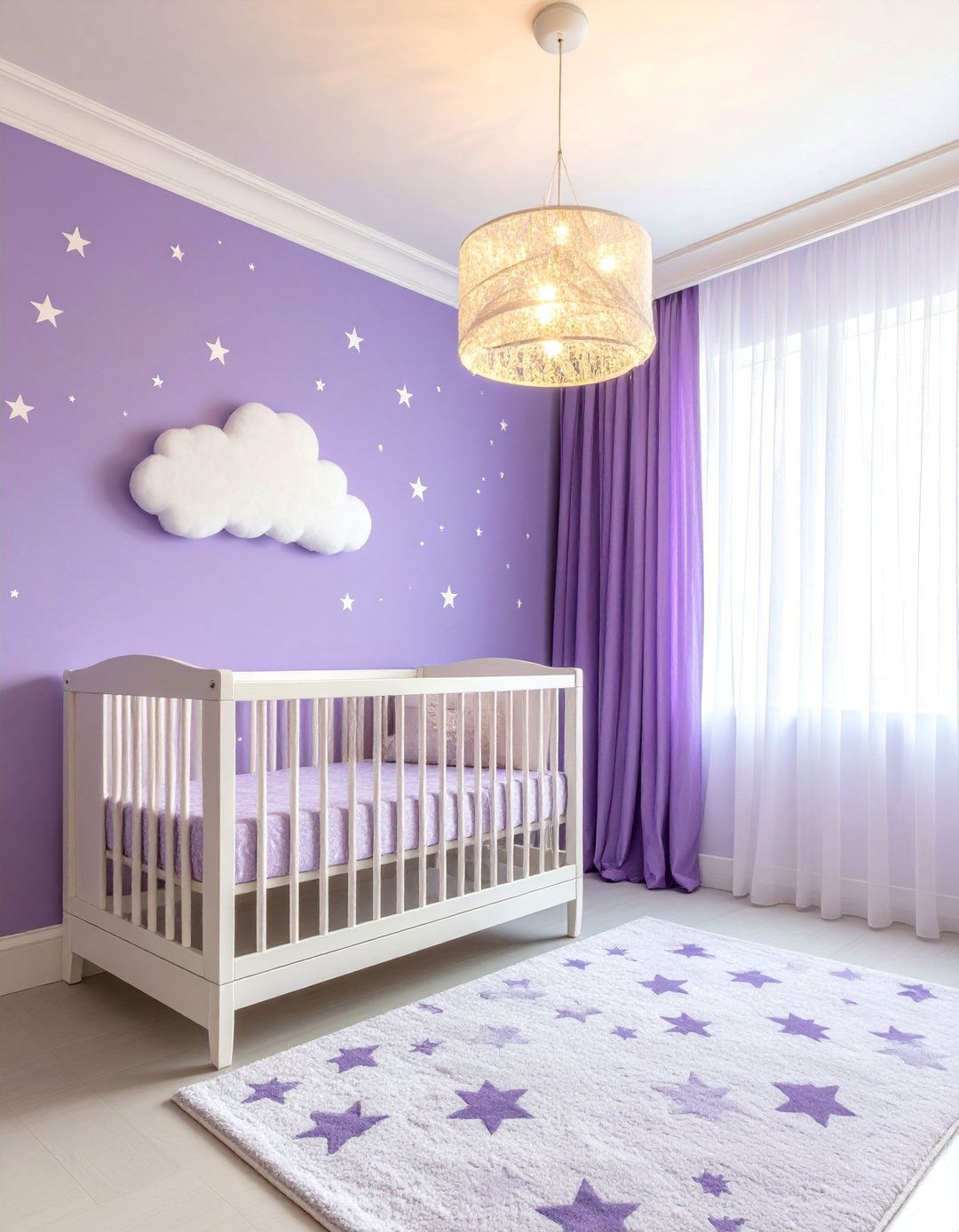 Lavender Cloud Celestial Nursery - 25 Purple Nursery Ideas