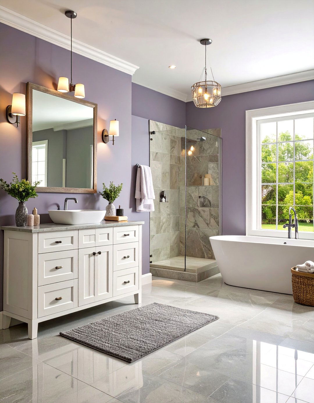 Lavender Gray Bathroom Spa - 25 Calming Paint Colors