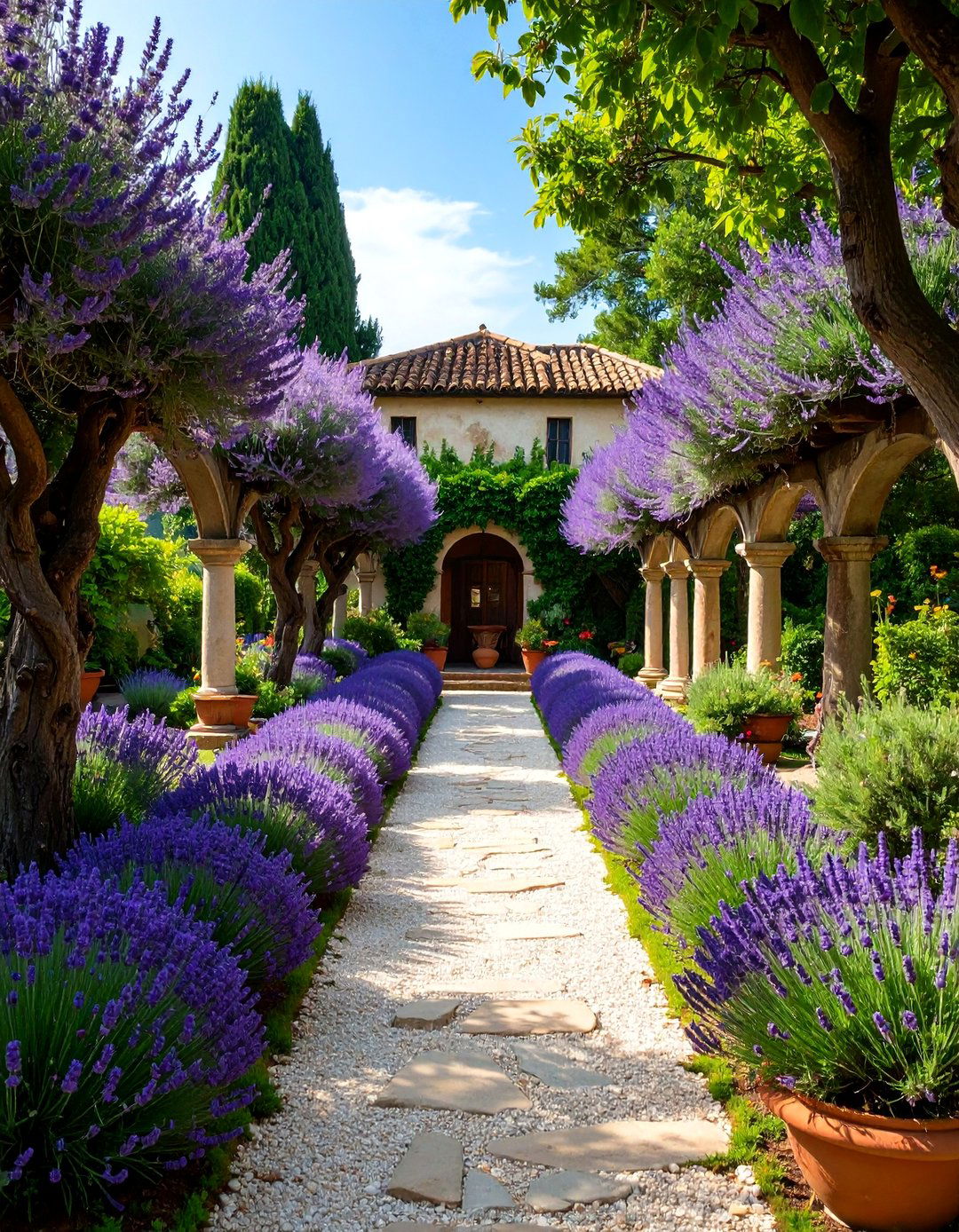 Lavender Herb Garden Sanctuary - 25 Mediterranean Garden Ideas