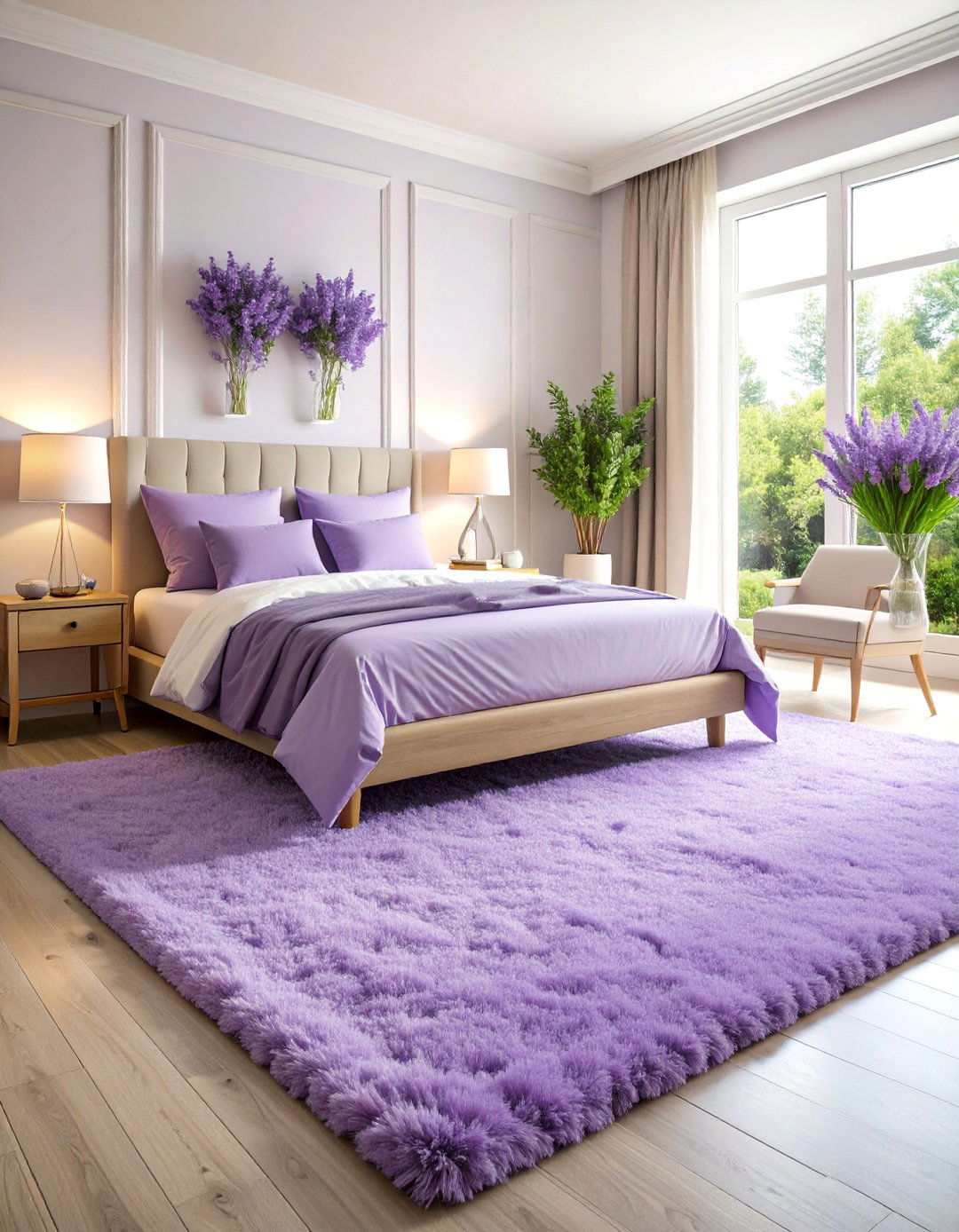 Lavender Soft Pastel Carpet - 25 Bedroom Carpet Ideas