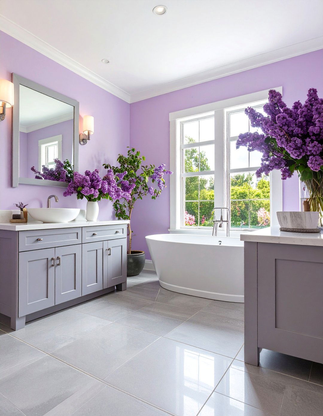 Lavender and Gray Serenity Bathroom - 25 Purple Bathroom Ideas