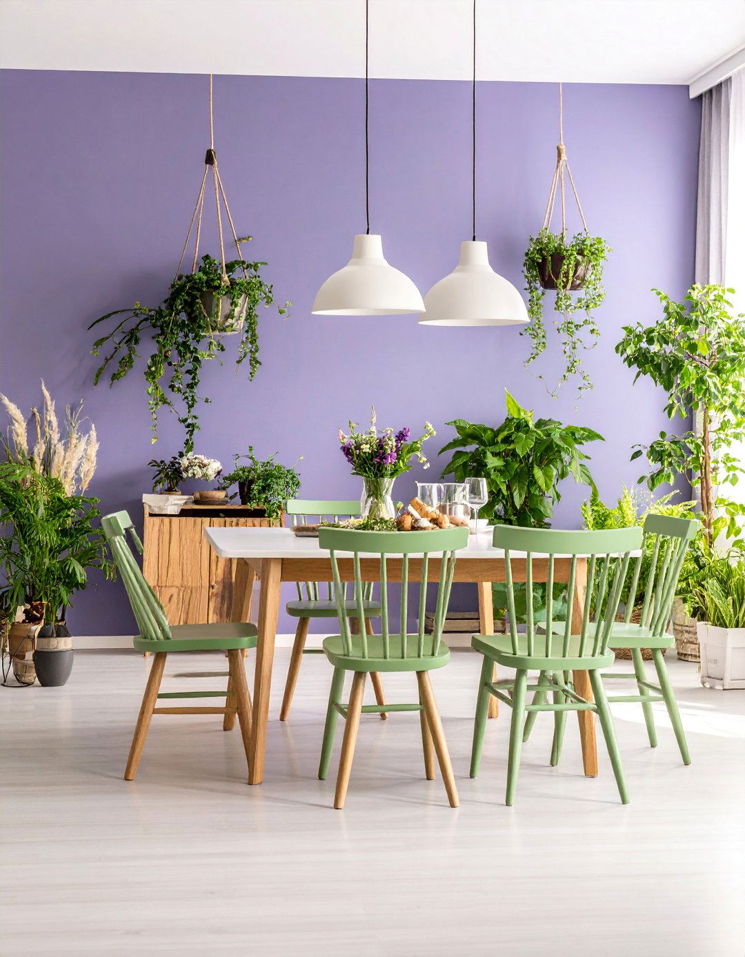 Lavender and Mint Green Garden Fresh - 25 Colorful Dining Room Ideas