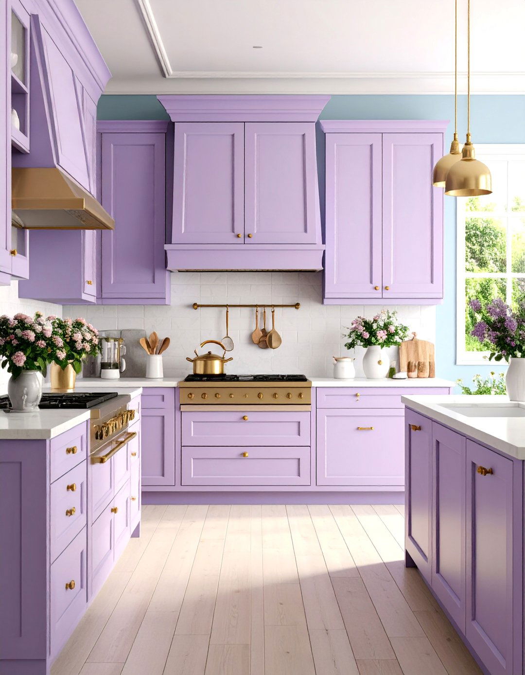 Lavender and White Shabby Chic Kitchen - 25 Kitchen Color Ideas