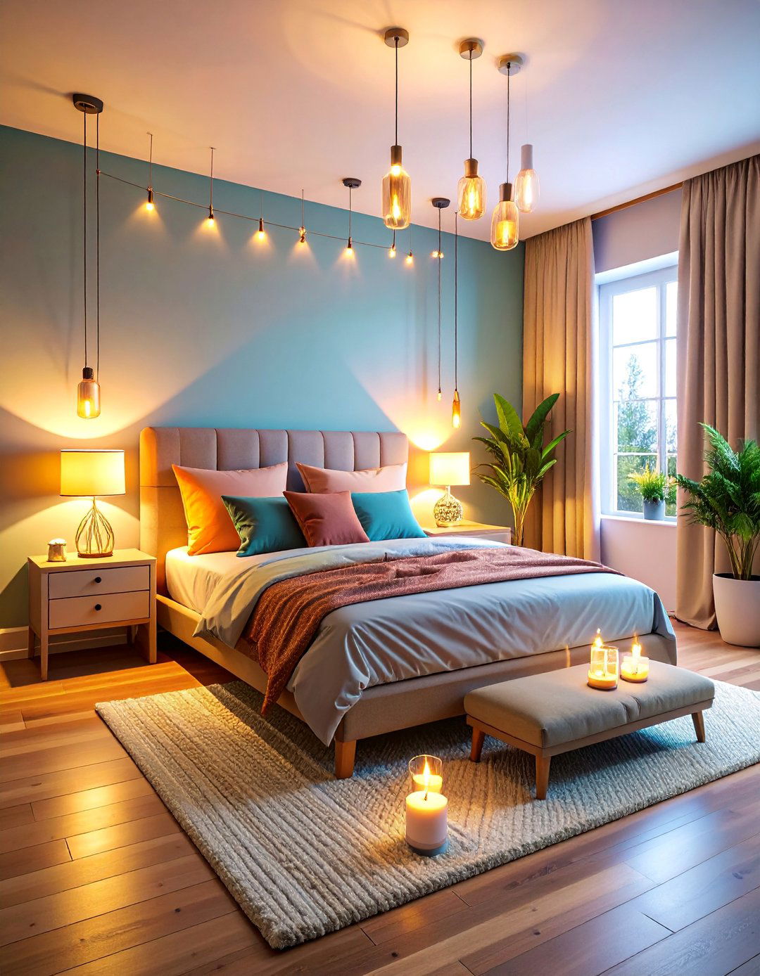 Layered Lighting Guest Bedroom with Ambient Atmosphere - 25 Small Guest Bedroom Ideas