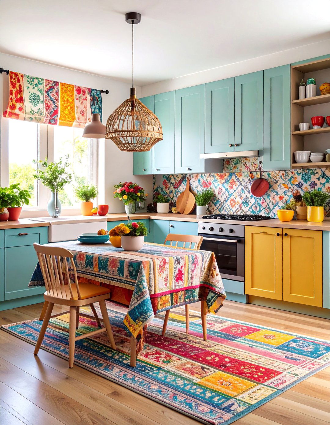 Layered Textile Maximalist Kitchen - 25 Maximalist Kitchen Decor Ideas