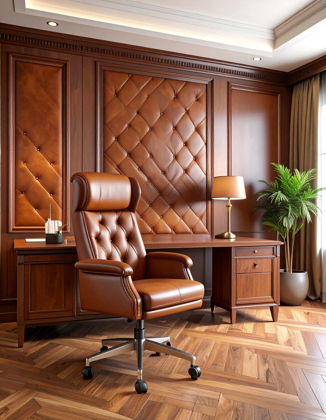 Leather Luxe Wall Covering - 25 Wall Covering Ideas