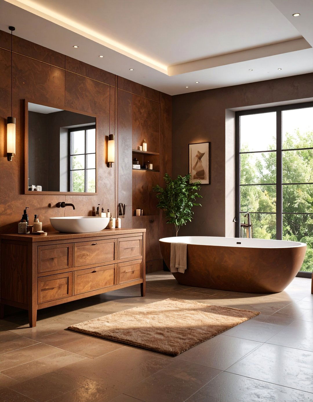 Leather Textured Panels - 25 Bathroom Wall Paneling Ideas