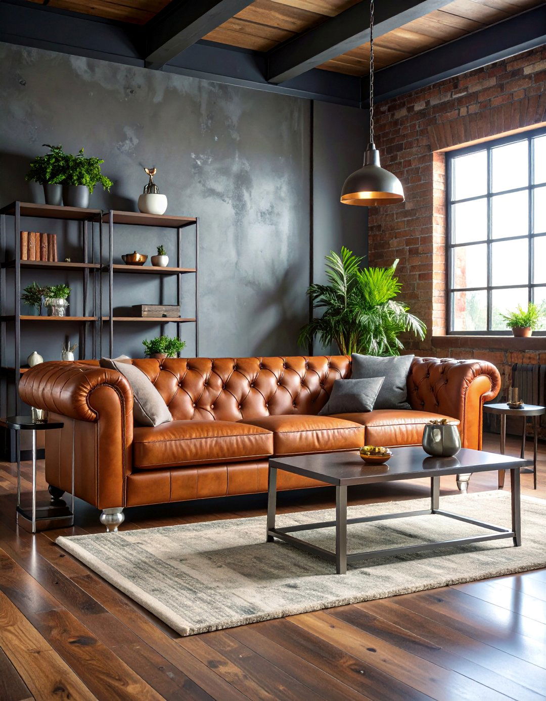 Leather and Chrome Living Room - 25 Mid-Century Modern Living Room Ideas