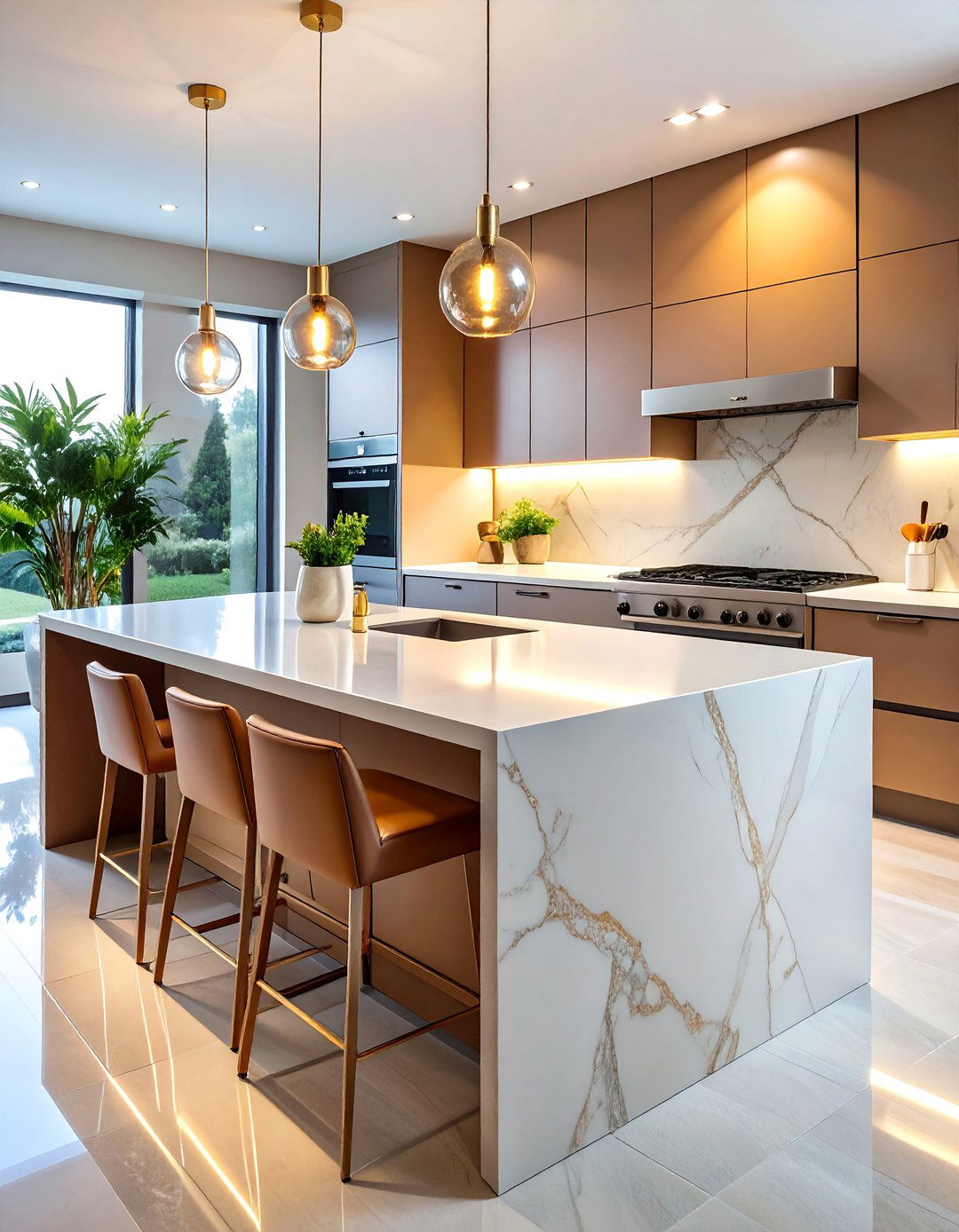 Leathered Finish Quartz with Textured Sophistication - 25 Quartz Kitchen Countertops