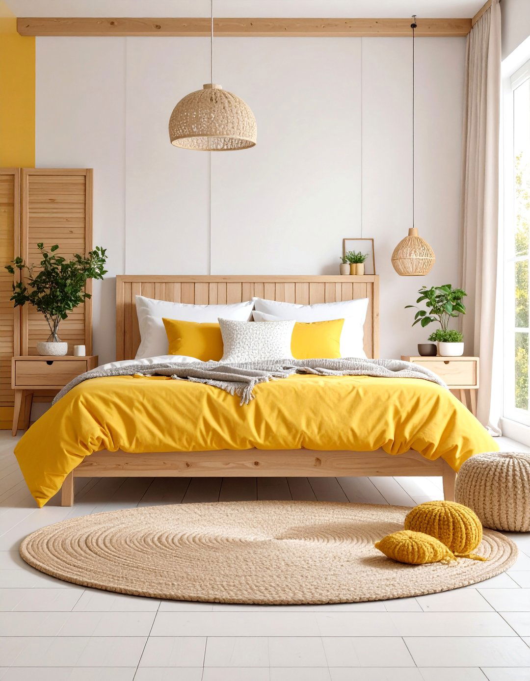 Lemon Yellow Scandinavian Bedroom - 25 Yellow Bedroom Ideas