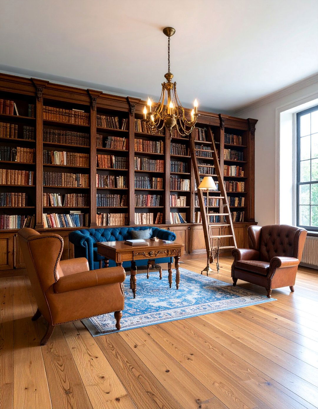 Library Castle Living Room with Floor to Ceiling Books - 25 Castle Living Room Ideas