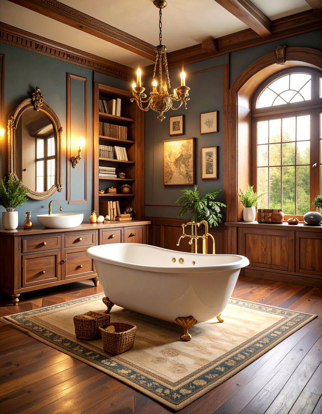 Library Scholar Bathroom with Literary Elements - 25 Eclectic Bathroom Ideas