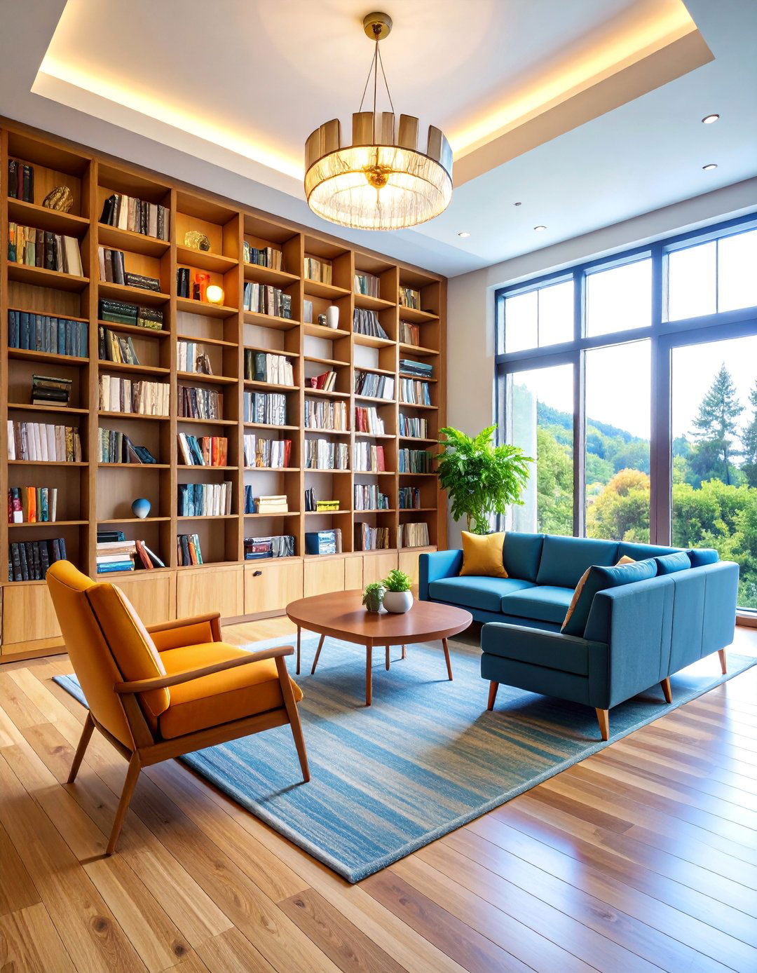 Library TV Room with Integrated Reading Areas - 25 Tv Room Ideas