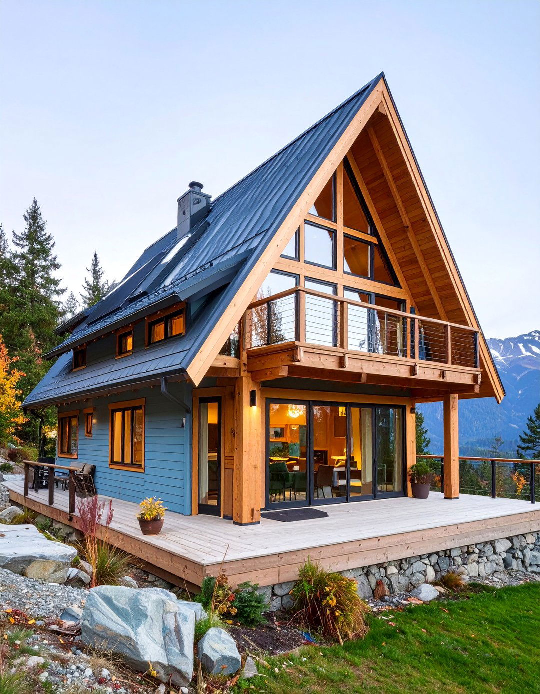 Light Blue A Frame Cabin Mountain Style - 25 light blue house exterior ideas