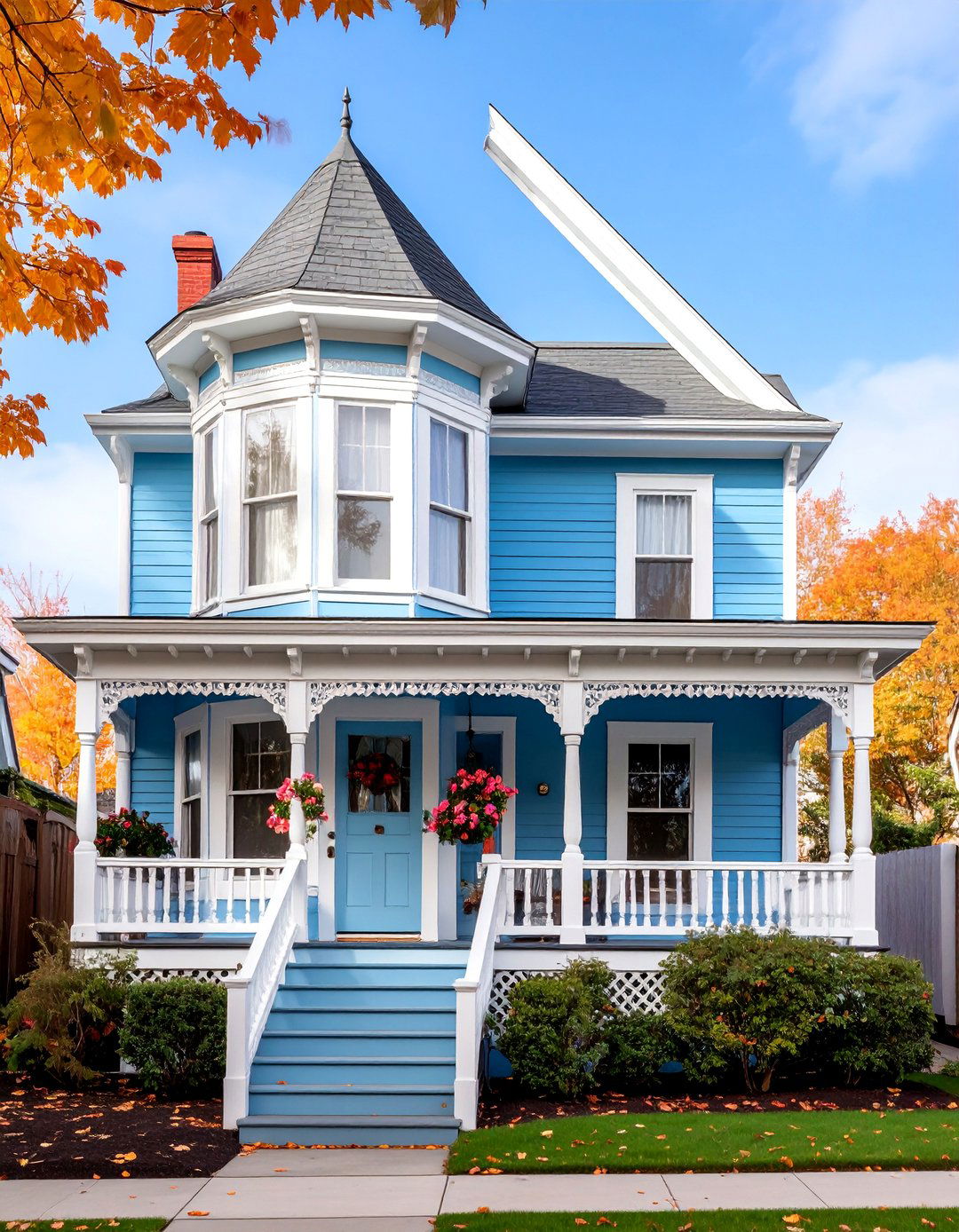 Light Blue Queen Anne Victorian Turret - 25 light blue house exterior ideas