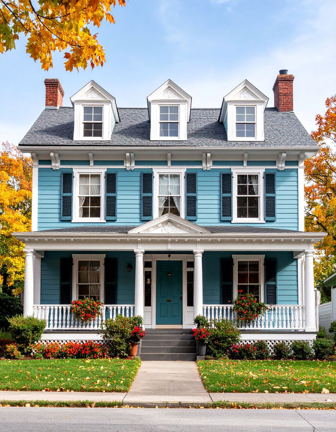 Light Blue Second Empire Mansard Roof - 25 light blue house exterior ideas
