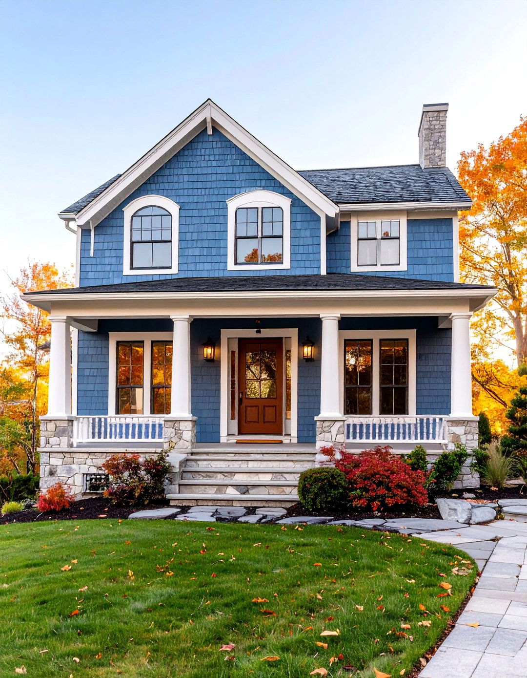 Light Blue Shingle Style Coastal Home - 25 light blue house exterior ideas