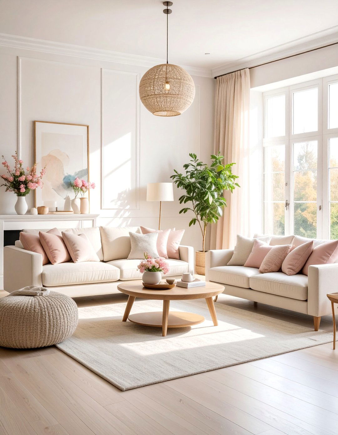Light Color Palette Living Room with Pastel Accents - 25 Small Living Room Ideas