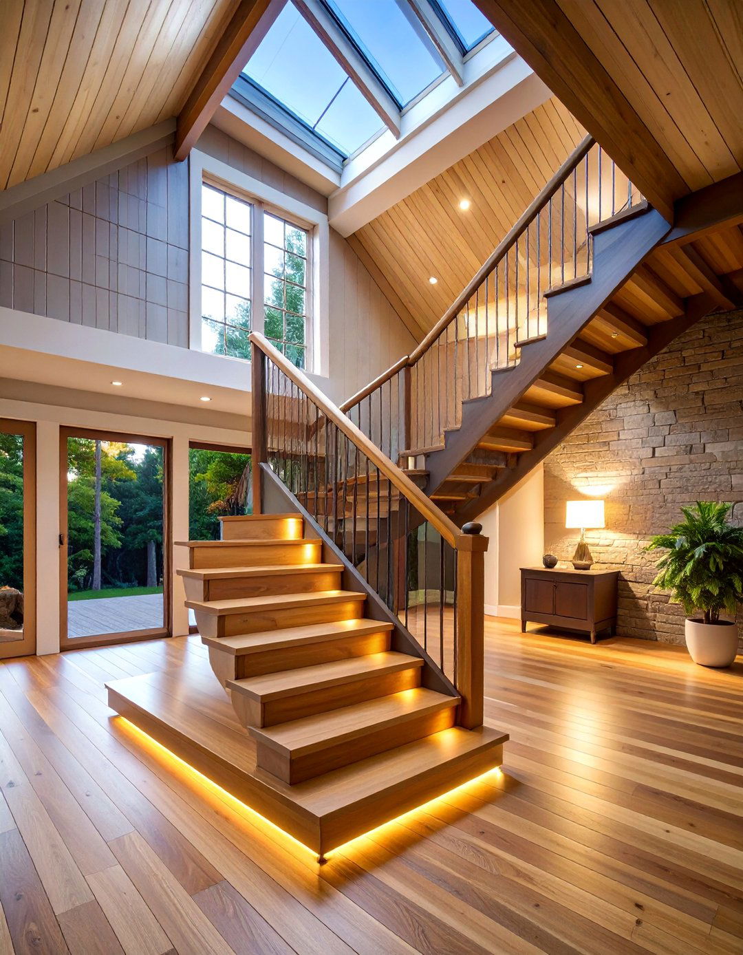 Light Filled Modern Cape Cod House with Glass Staircase Core - 25 Modern Cape Cod House Ideas