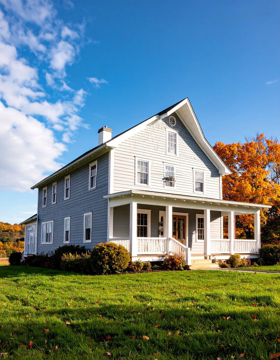 Light Grey Gambrel with Classic White Barn Trim - 25 Light Grey House With White Trim Design Ideas
