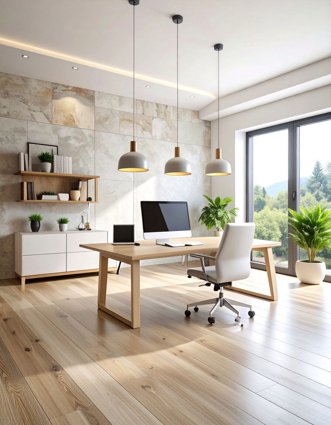 Light Stone Home Office Stability - 25 Calming Paint Colors