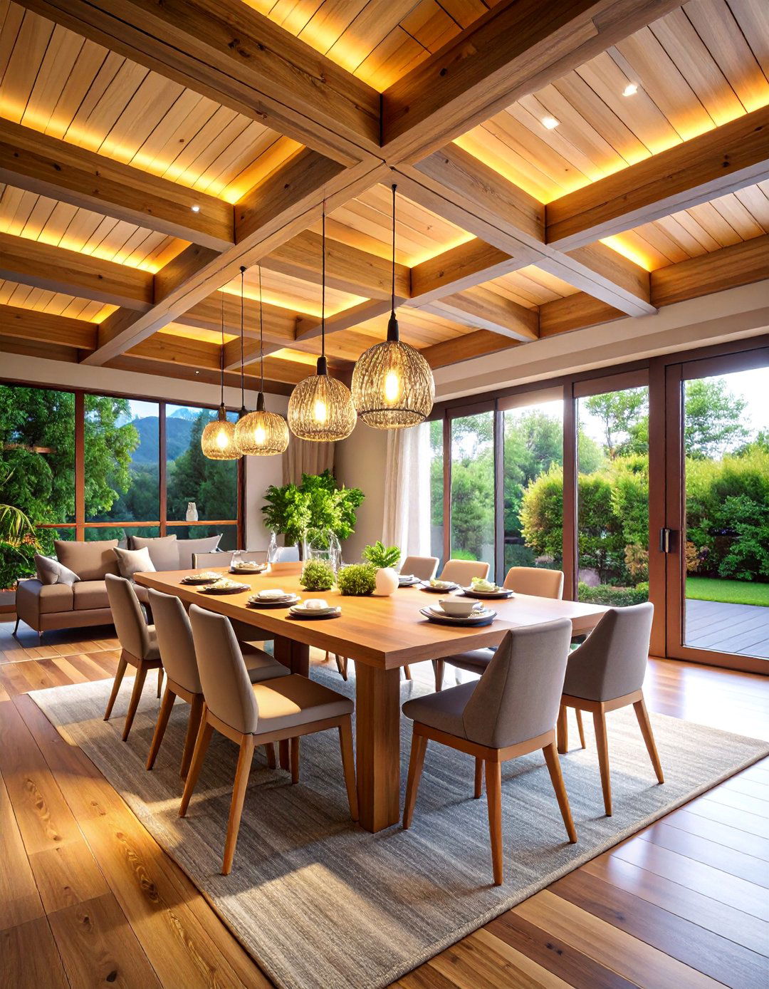 Lighting Integrated Ceiling Beams - 25 Decorative Ceiling Beam Ideas