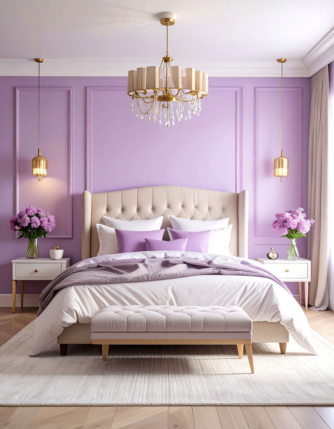 Lilac Accent Wall Bedroom - 25 Lilac Bedroom Ideas