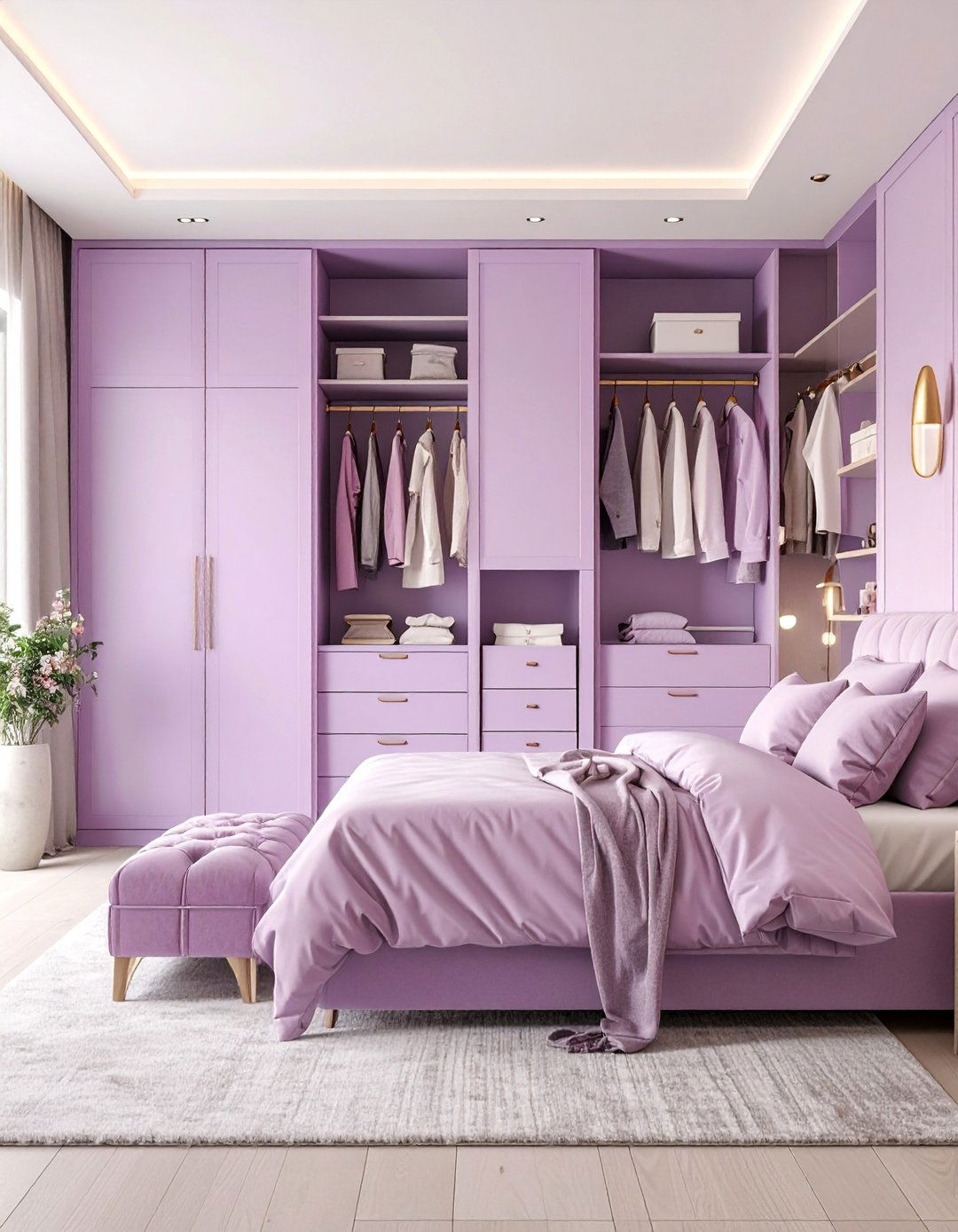 Lilac Bedroom with Storage Solutions - 25 Lilac Bedroom Ideas