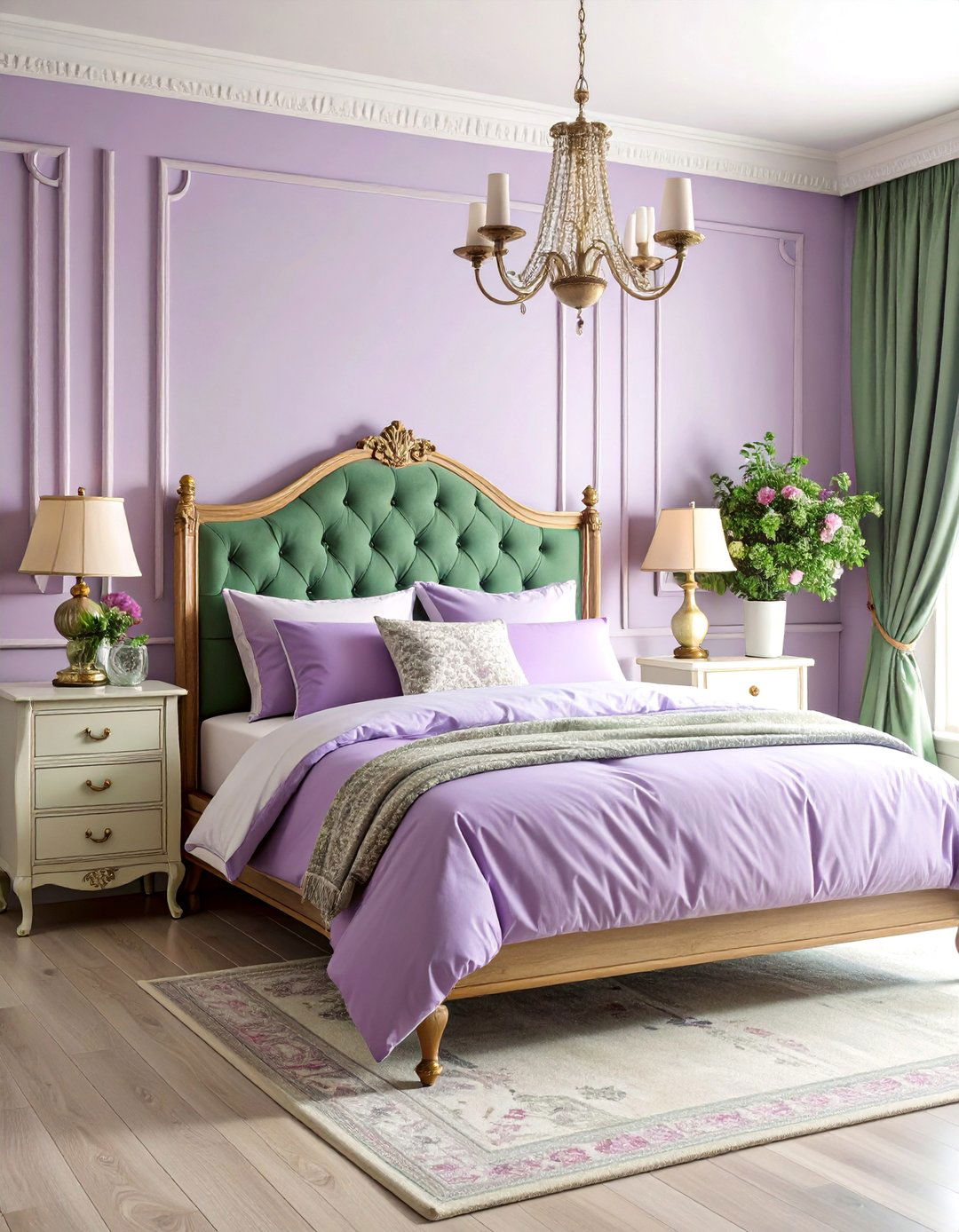 Lilac Bedroom with Vintage Furniture - 25 Lilac Bedroom Ideas