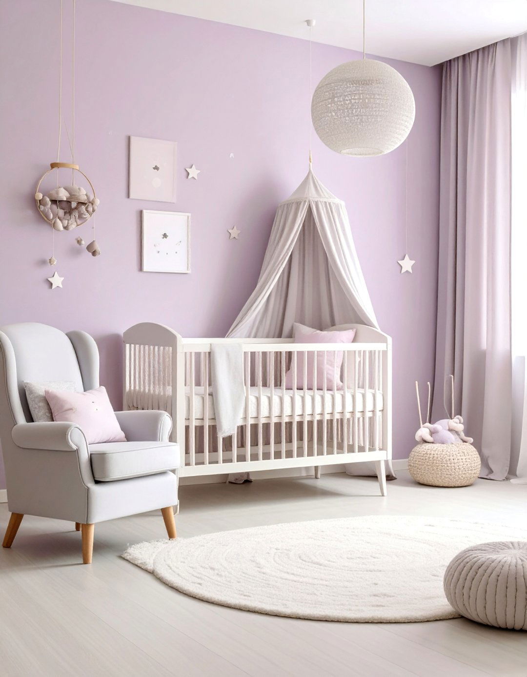 Lilac Nursery with Soft Sophistication - 25 Lilac Bedroom Ideas