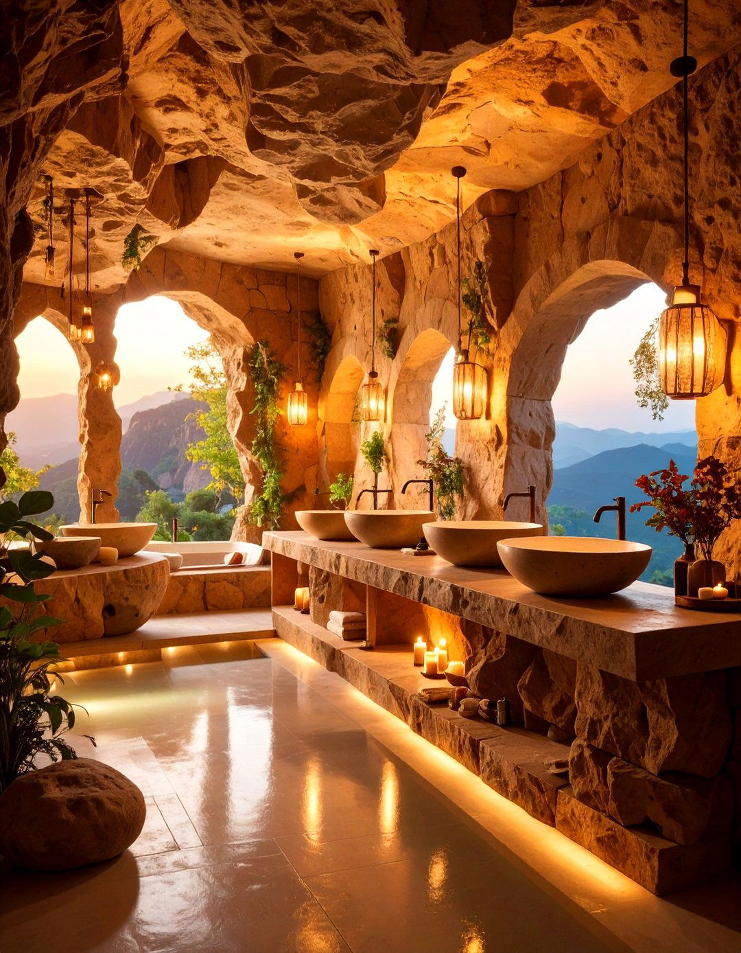 Limestone Cave Inspired Bathroom Retreat - 25 Natural Bathroom Ideas