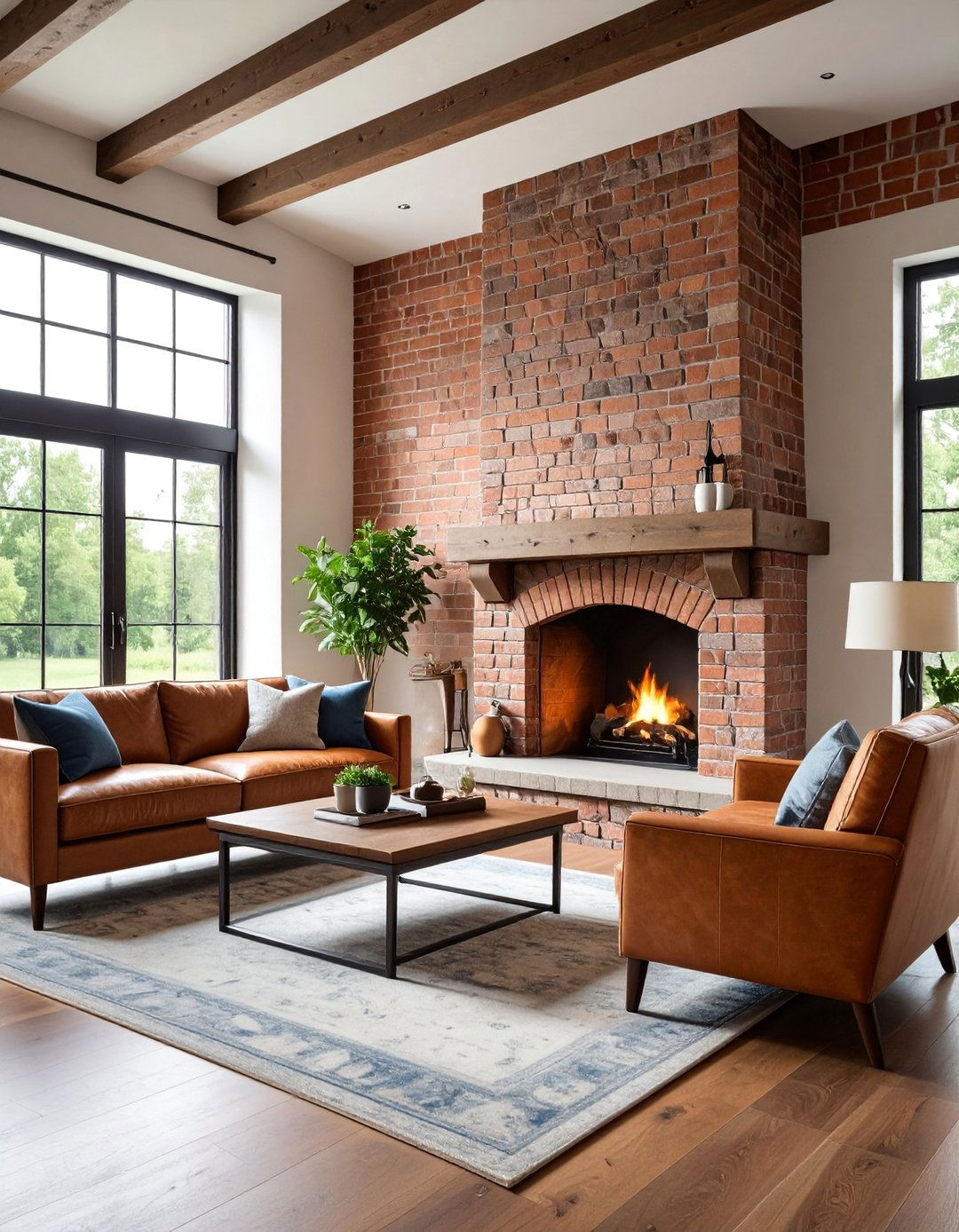 Limewash Natural Textured Fireplace - 25 Painted Brick Fireplace Ideas